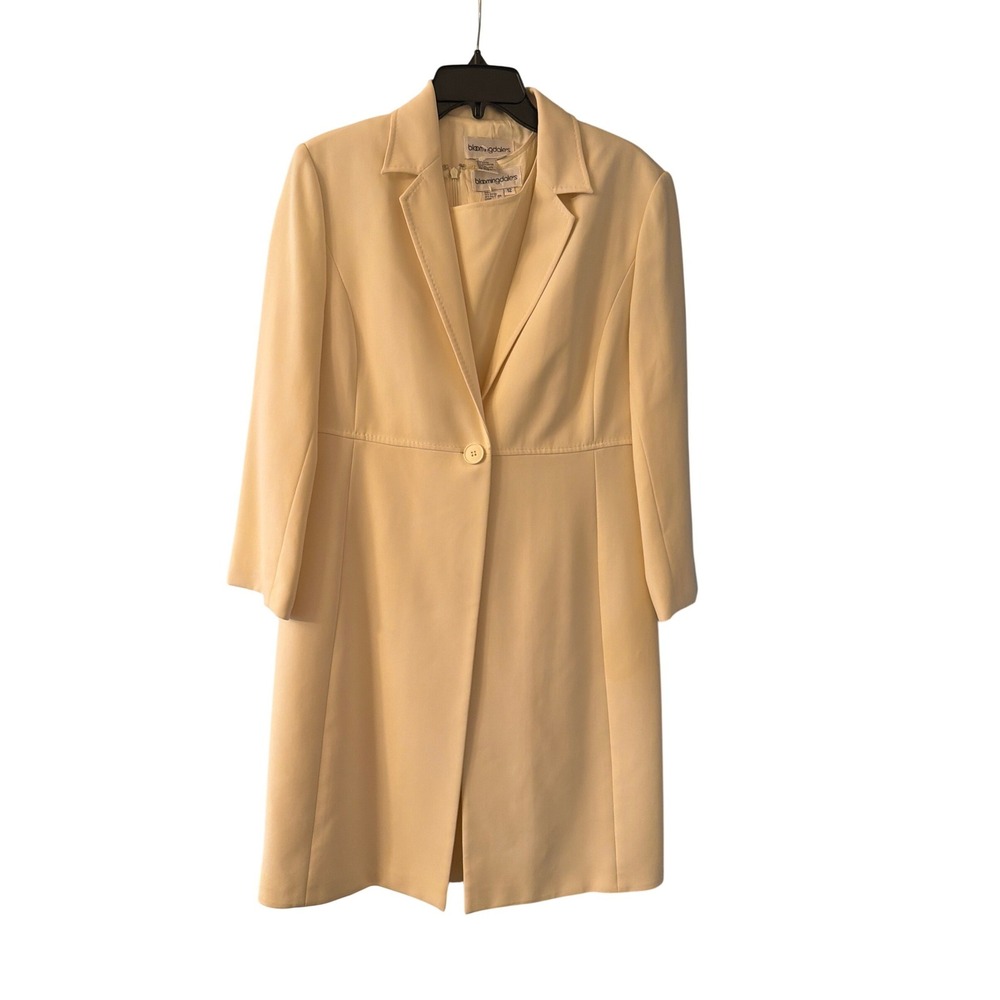 Bloomingdales Beige Suit Set Blazer Dress Womens Size 12 Two Piece